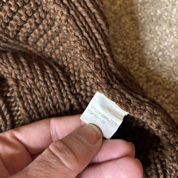 PrAna Chunky Knit Beanie Hat Brown Warm Winter Headwear Women Soft #211 - Picture 5 of 7